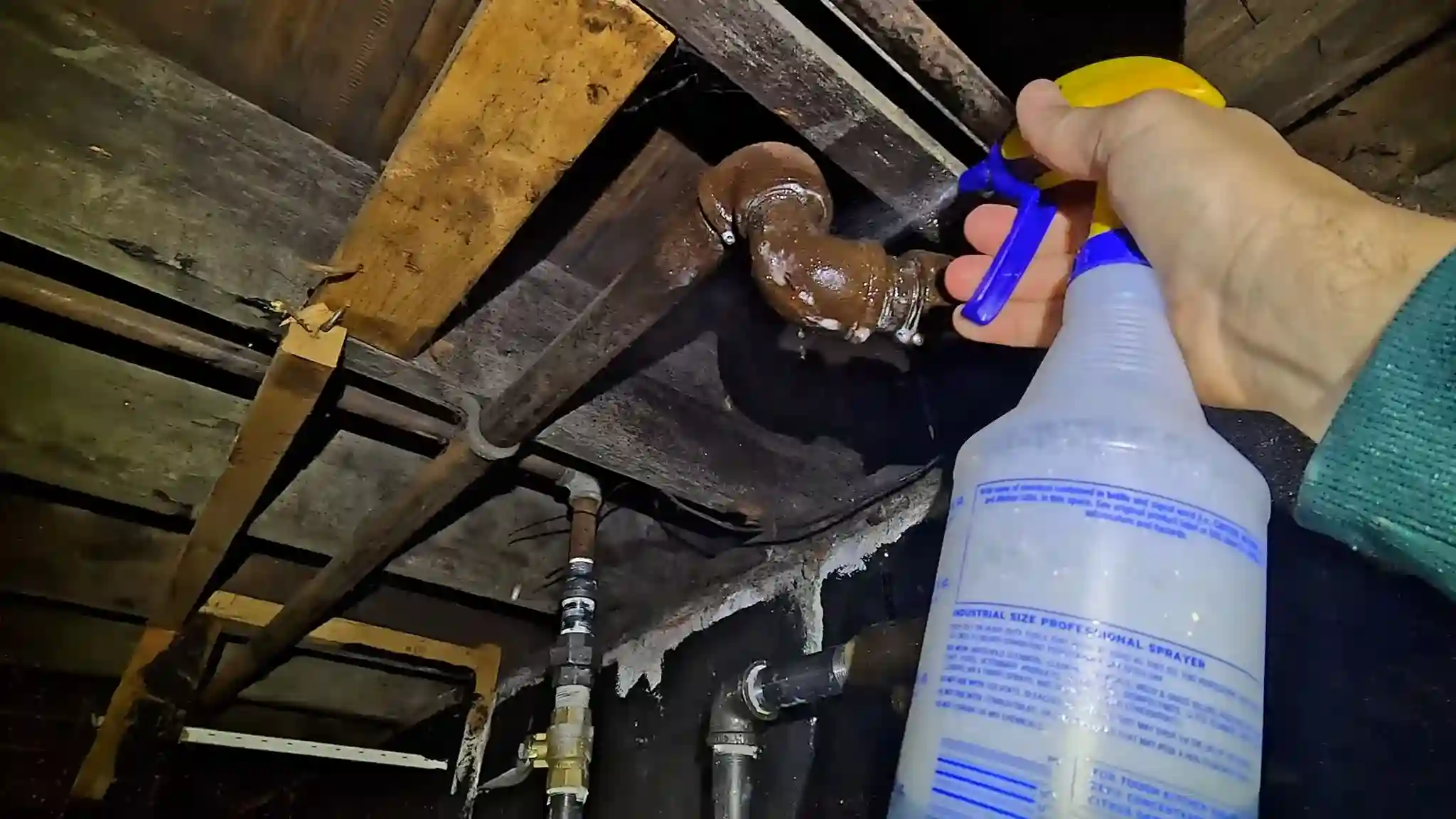 Technician performing gas line pressure testing in a Chicago, IL home