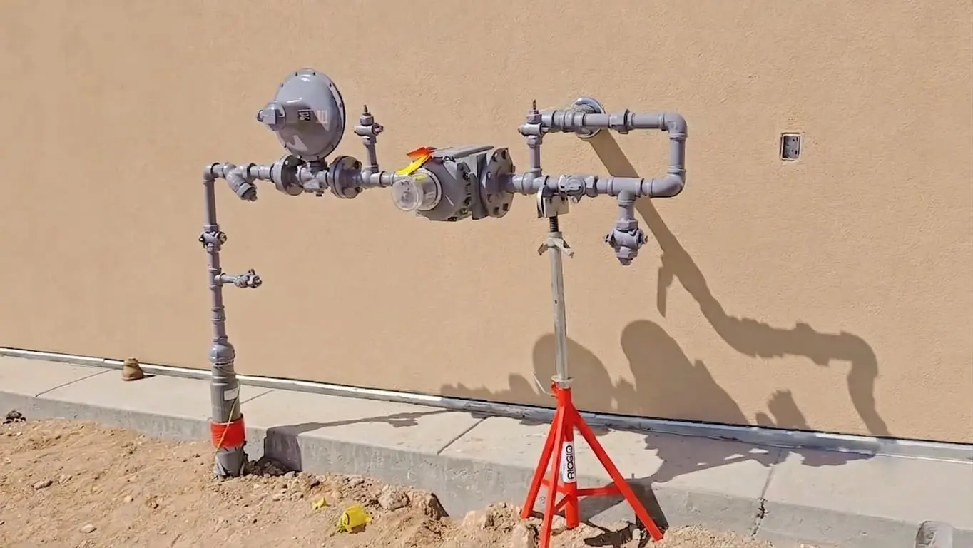 New gas meter piping installation after utility restoration in Chicago